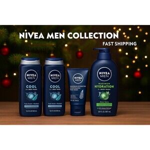 Nivea Men Body Wash Collection – 4 Unit Set (16.9oz & 30oz) Holiday Gift Bundle